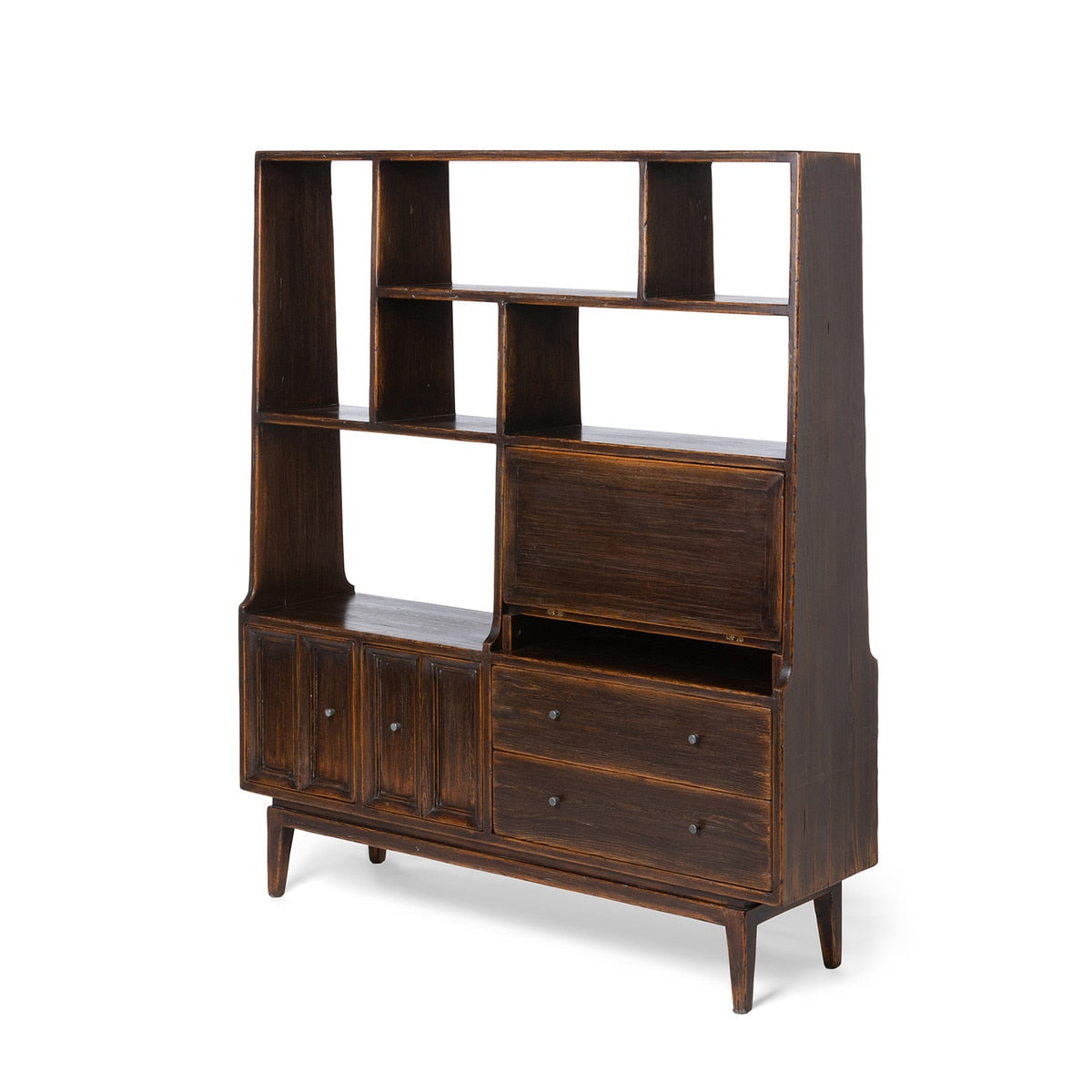 Campbell Étagère Cabinet | Brown Rustic Storage & Display