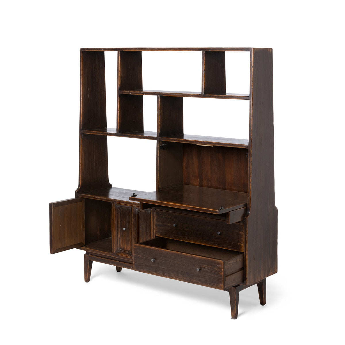 Campbell Étagère Cabinet | Brown Rustic Storage & Display