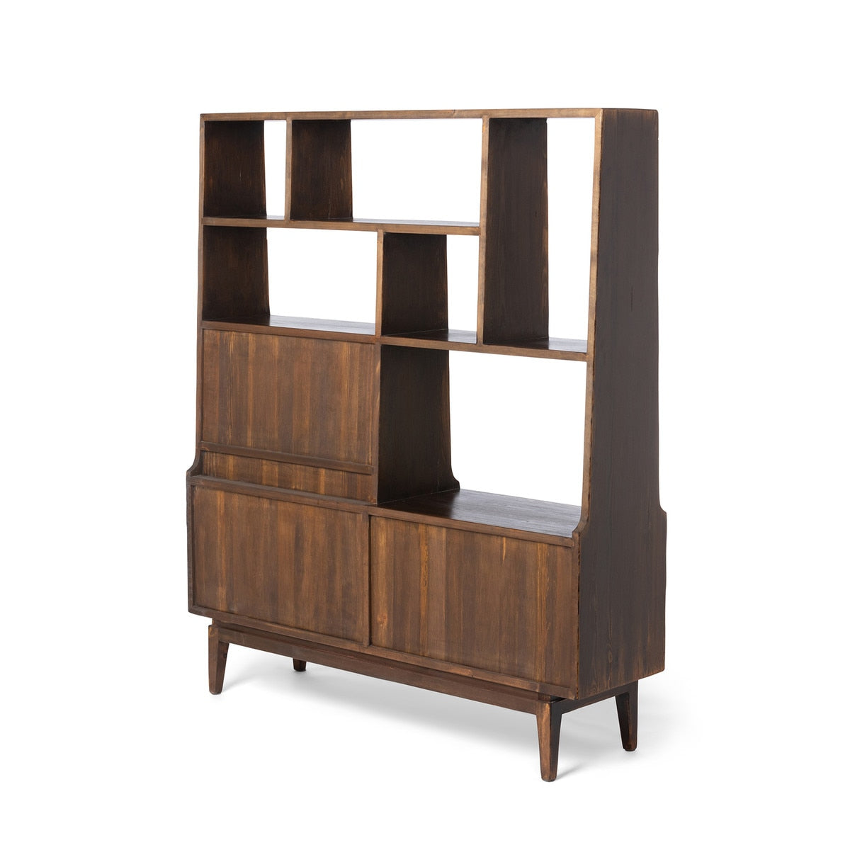 Campbell Étagère Cabinet | Brown Rustic Storage & Display