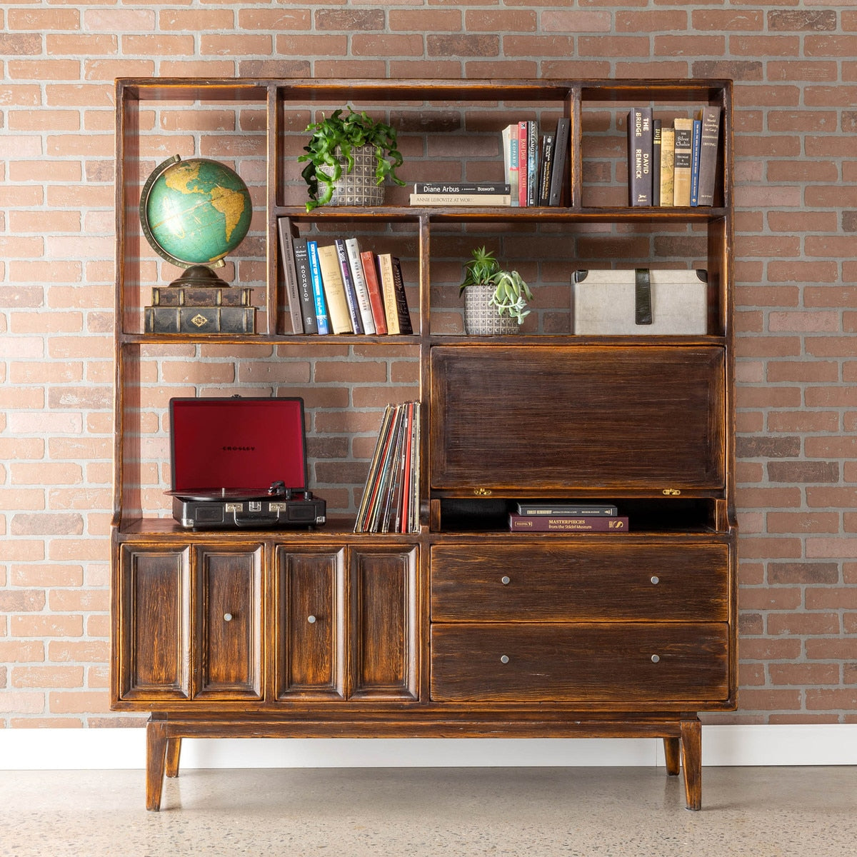 Campbell Étagère Cabinet | Brown Rustic Storage & Display