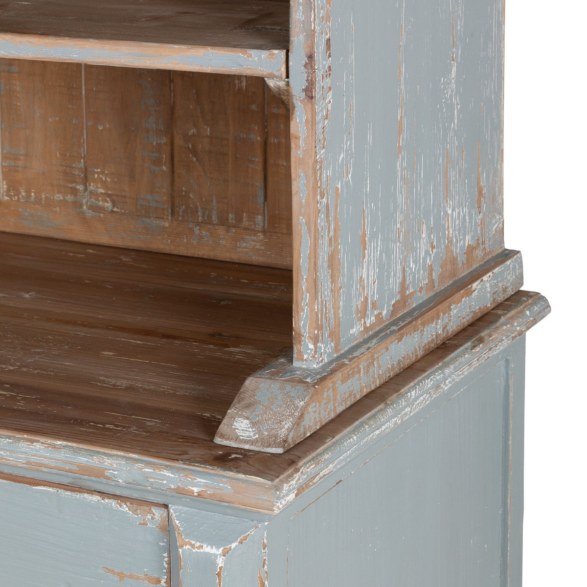 Painted Display Hutch | Antique Grey Storage & Display