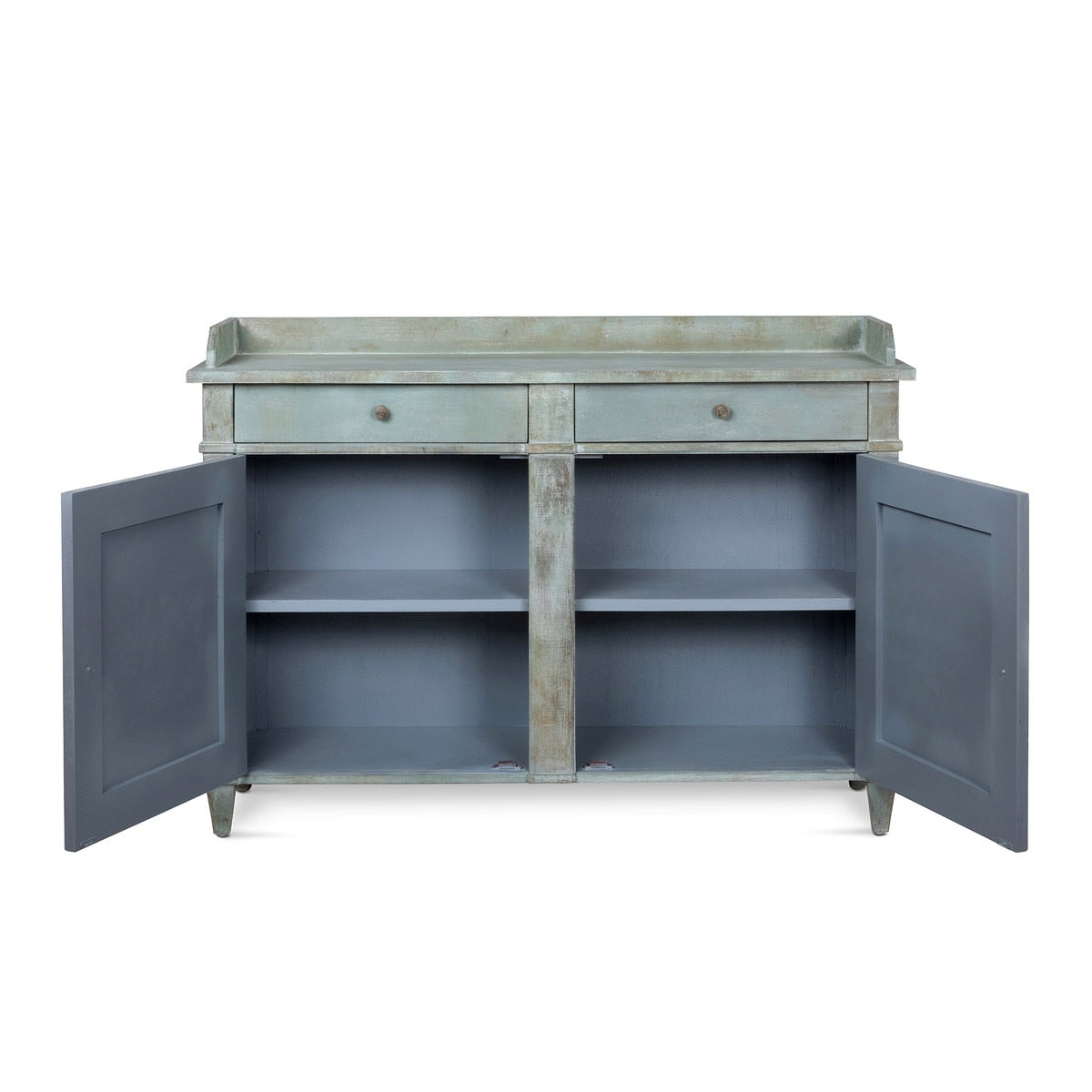 Painted Butters Cabinet | Distressed Pale Blue-Green Storage