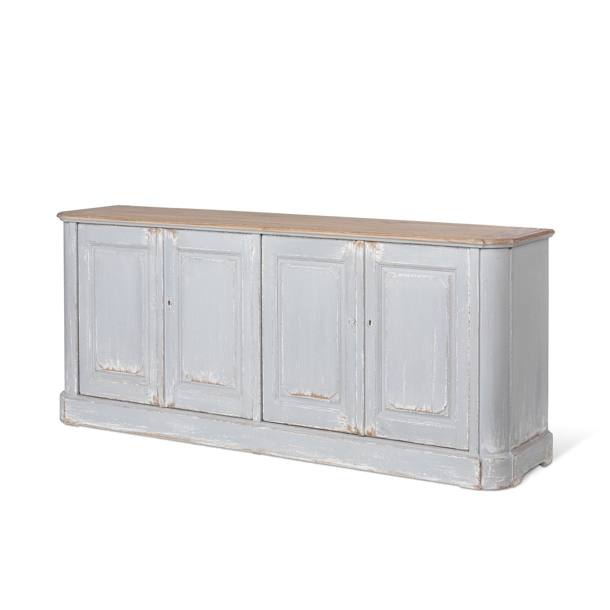 Painted French Sideboard | Distressed Pale Blue-Gray Storage