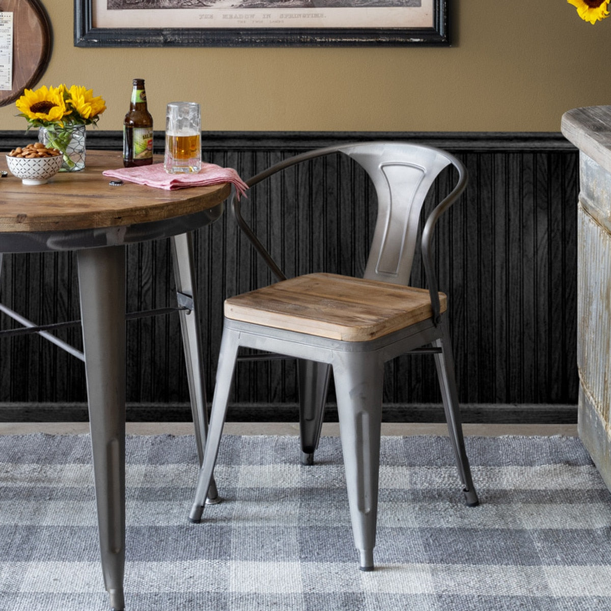 Industrial Bistro Chair | Rustic Metal Dining Chair