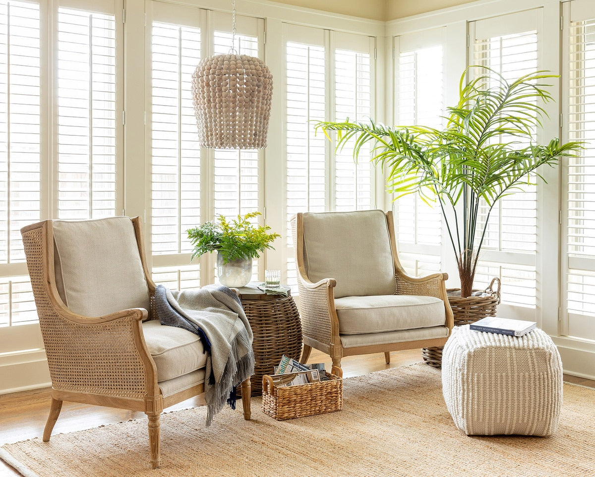 Monica Cane Back Wing Chair | Elegant Vintage-Inspired Seating