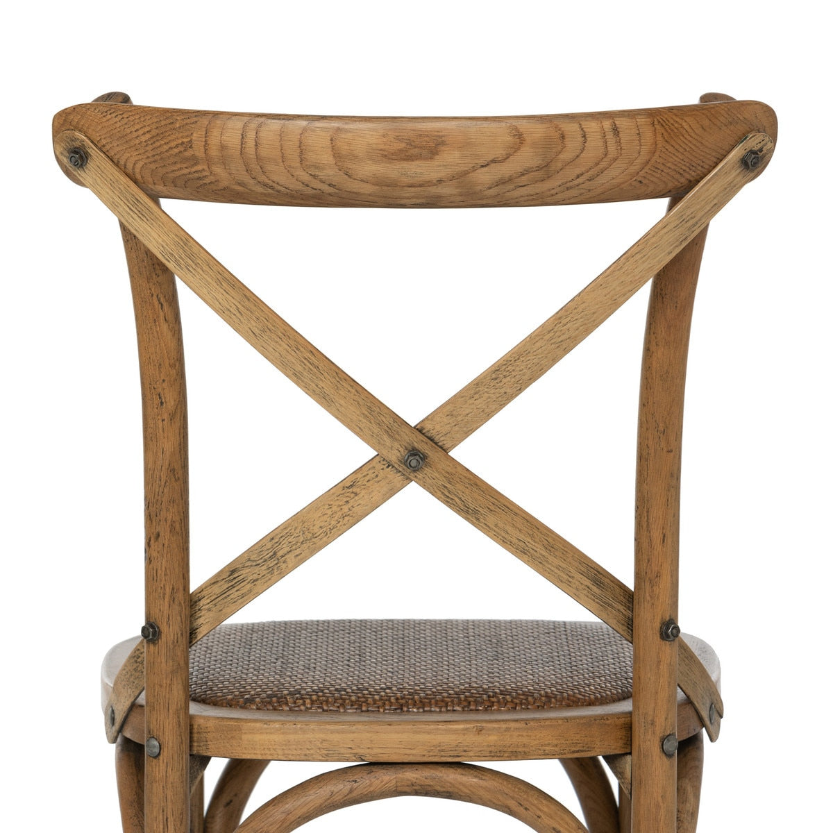 Wooden Cross Back Chair Pair | Rustic Farmhouse Seating