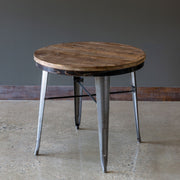 Industrial Round Bistro Table | Rustic Metal Dining Table