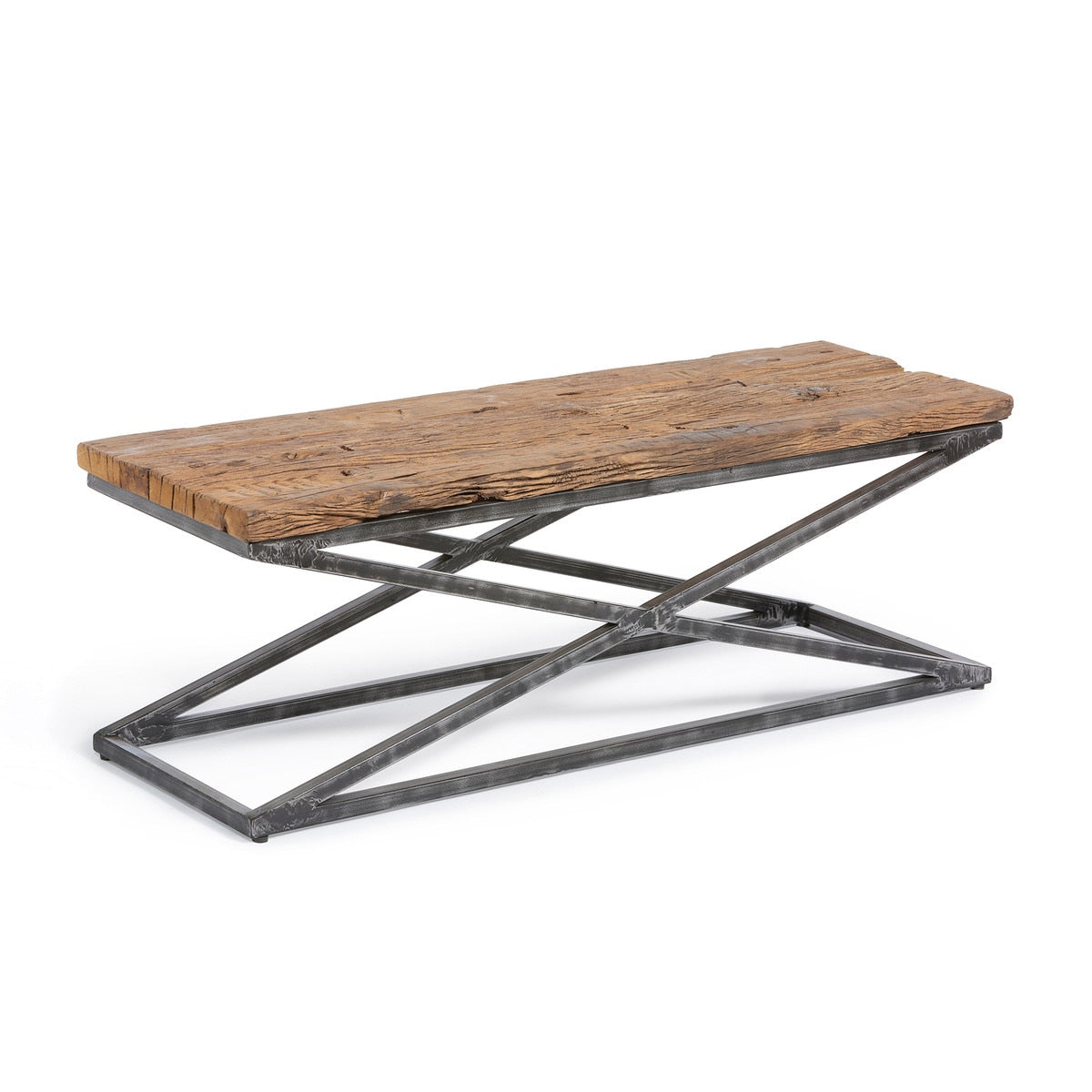 Railway Wood and Iron Coffee Table | Rustic Industrial Living Room Table