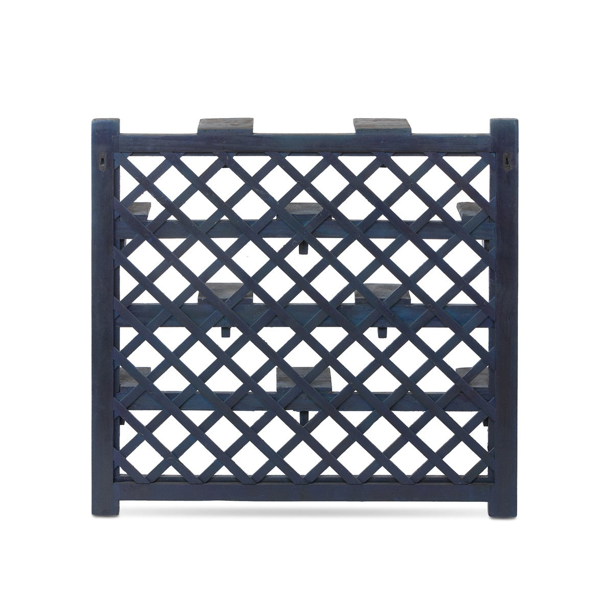 Garden Lattice Herb Shelf | Distressed Blue Wall-Mounted Storage