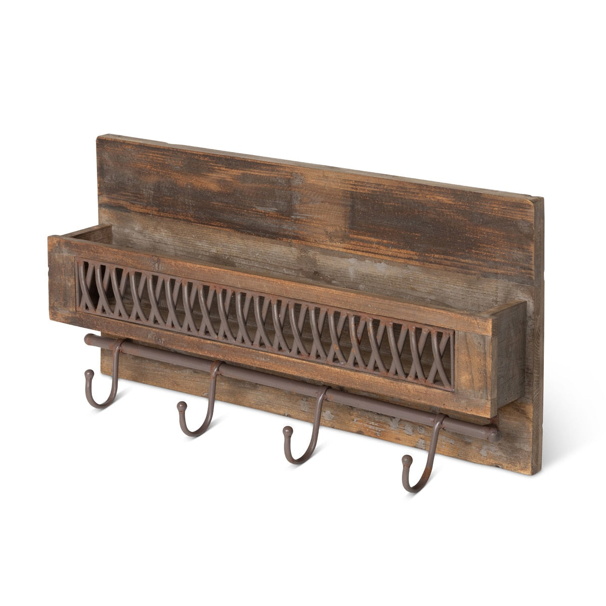 Iron Lattice Shelf Rack | Reclaimed Natural Wall Storage