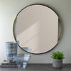 Clark Round Geo Mirror | Antique Gold Decorative Wall Accent, 2 Sizes