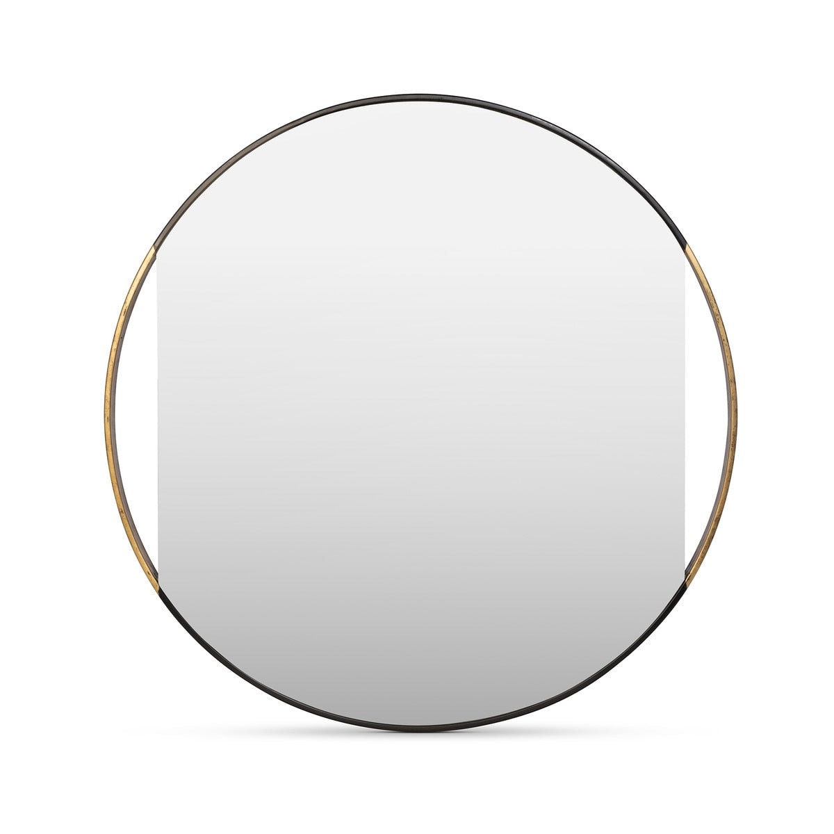 Clark Round Geo Mirror | Antique Gold Decorative Wall Accent, 2 Sizes