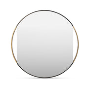 Clark Round Geo Mirror | Antique Gold Decorative Wall Accent, 2 Sizes