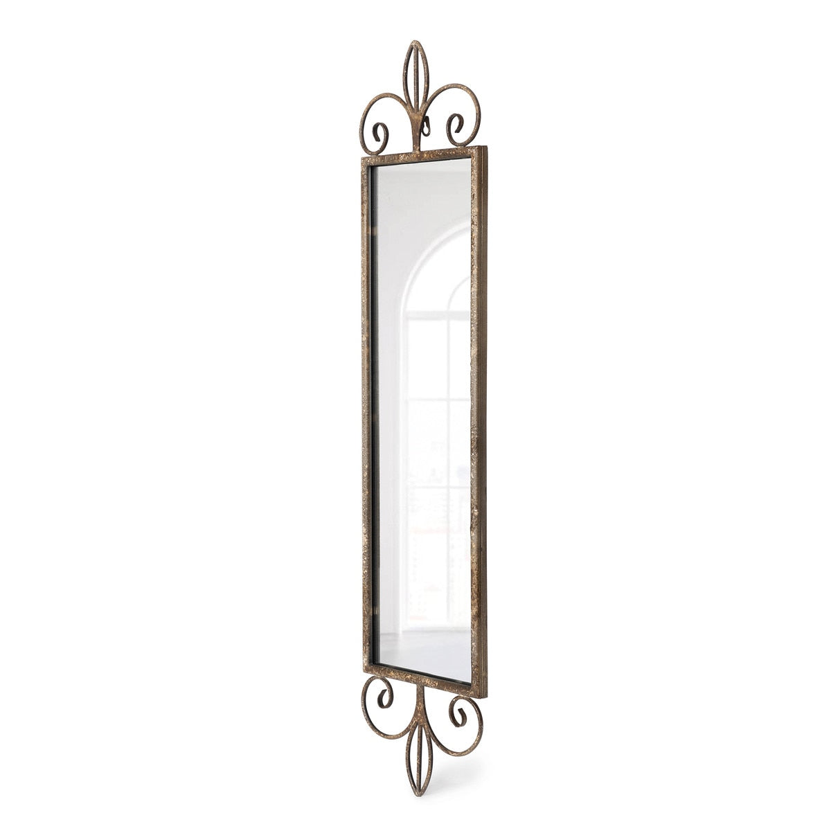 La Volute Mirror | Antique White Vertical Wall Mirror