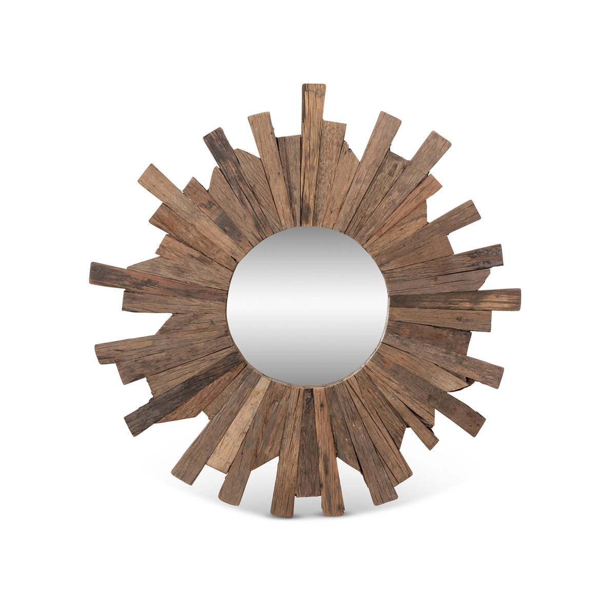 Railway Wood Starburst Mirror | Natural Rustic Wall Accent