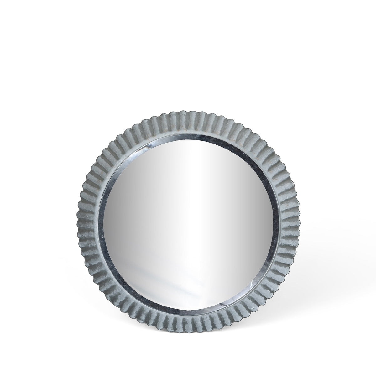 Round Fluted Mirrors Set of 3 | White Wash Silver Décor