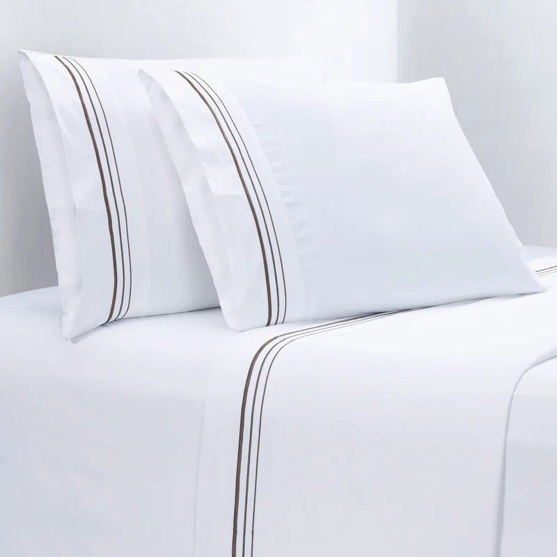 350TC Embroidered Border Sheet Set