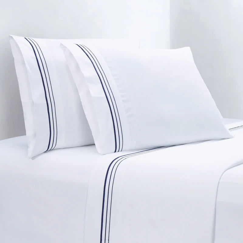350TC Embroidered Border Sheet Set