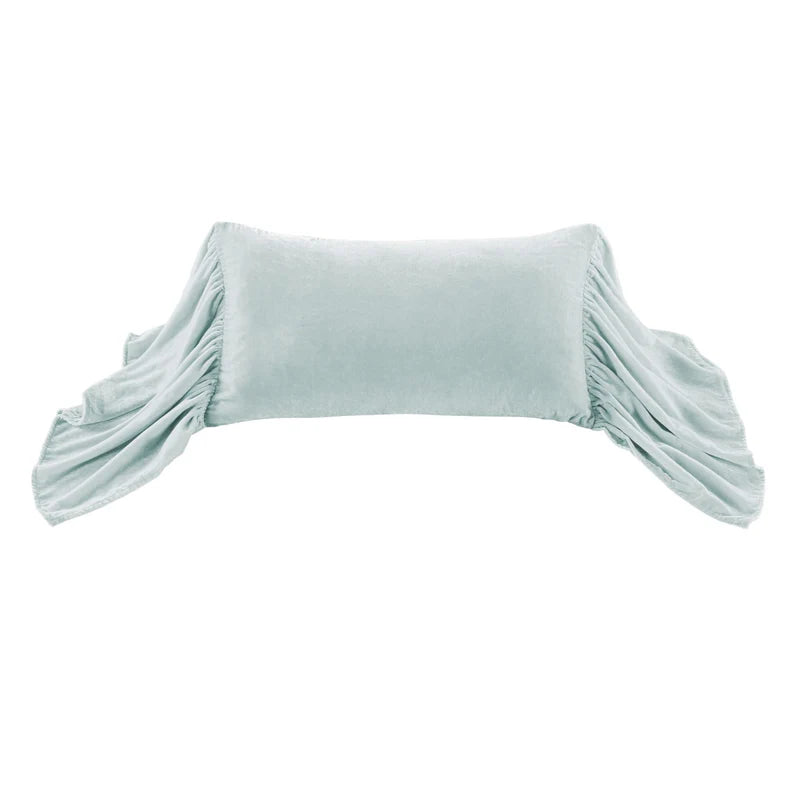 Stella Faux Silk Velvet Long Ruffled Pillow