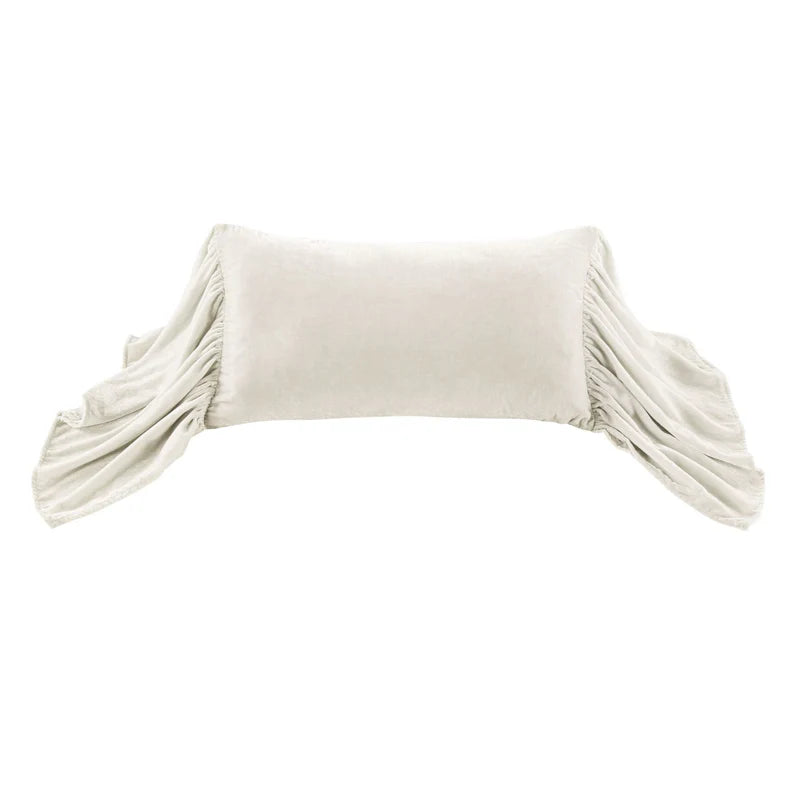 Stella Faux Silk Velvet Long Ruffled Pillow