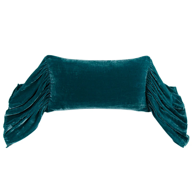 Stella Faux Silk Velvet Long Ruffled Pillow