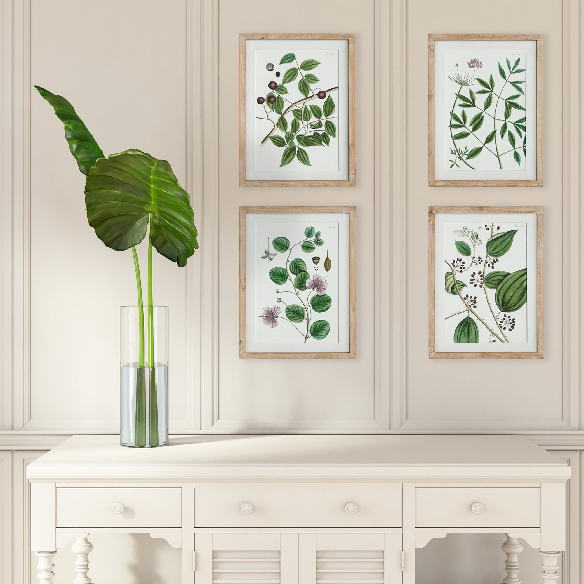 VERDANT BRANCH PRINTS, SET OF 4