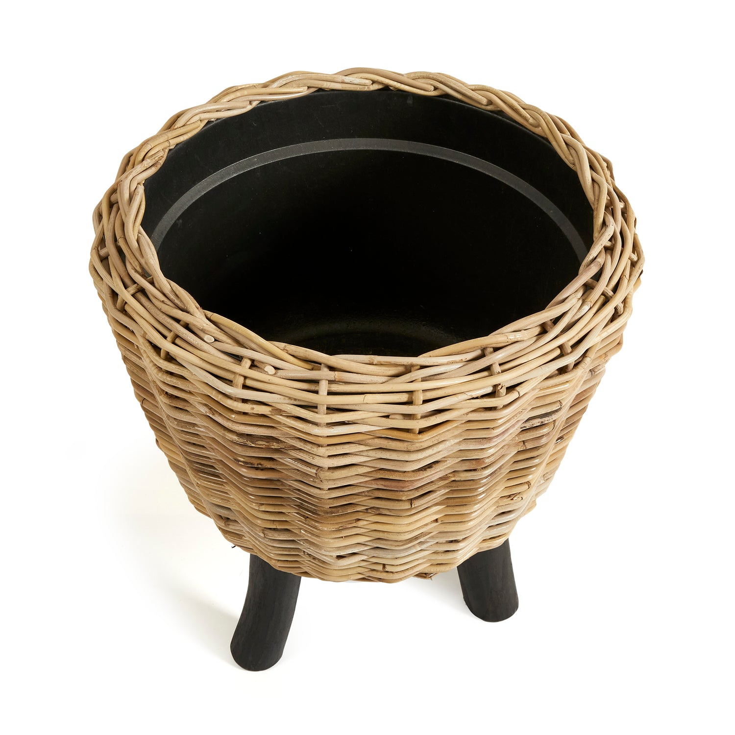 Woven Rattan Dry Basket Plant Riser 21.25"