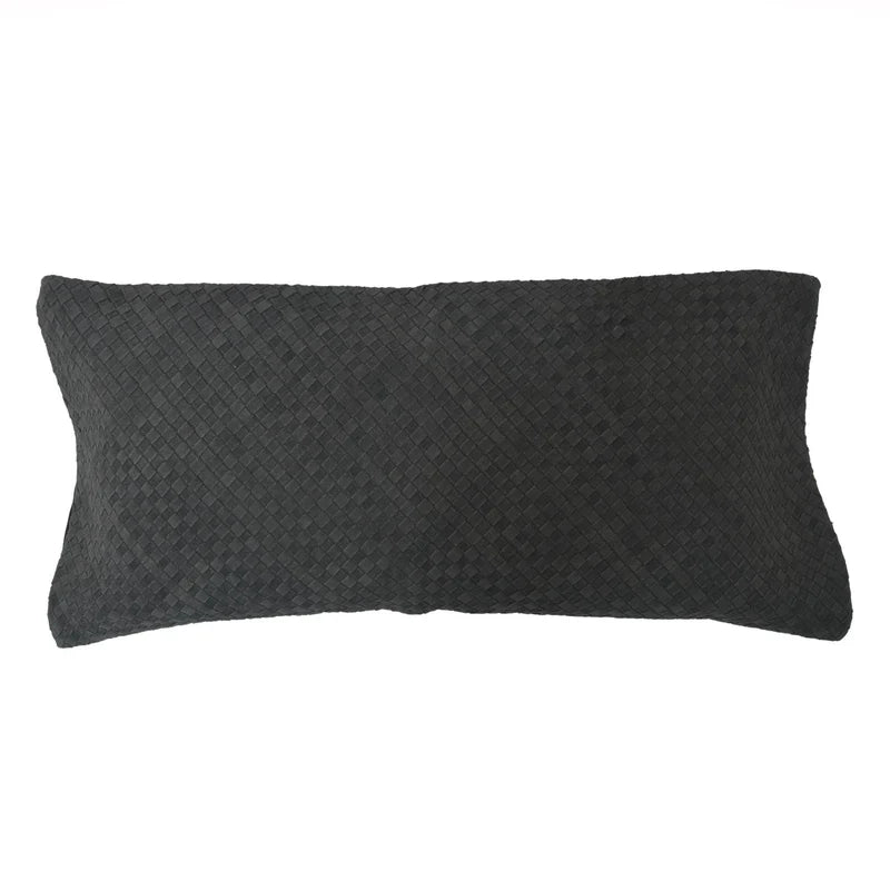 Woven Suede Lumbar Pillow