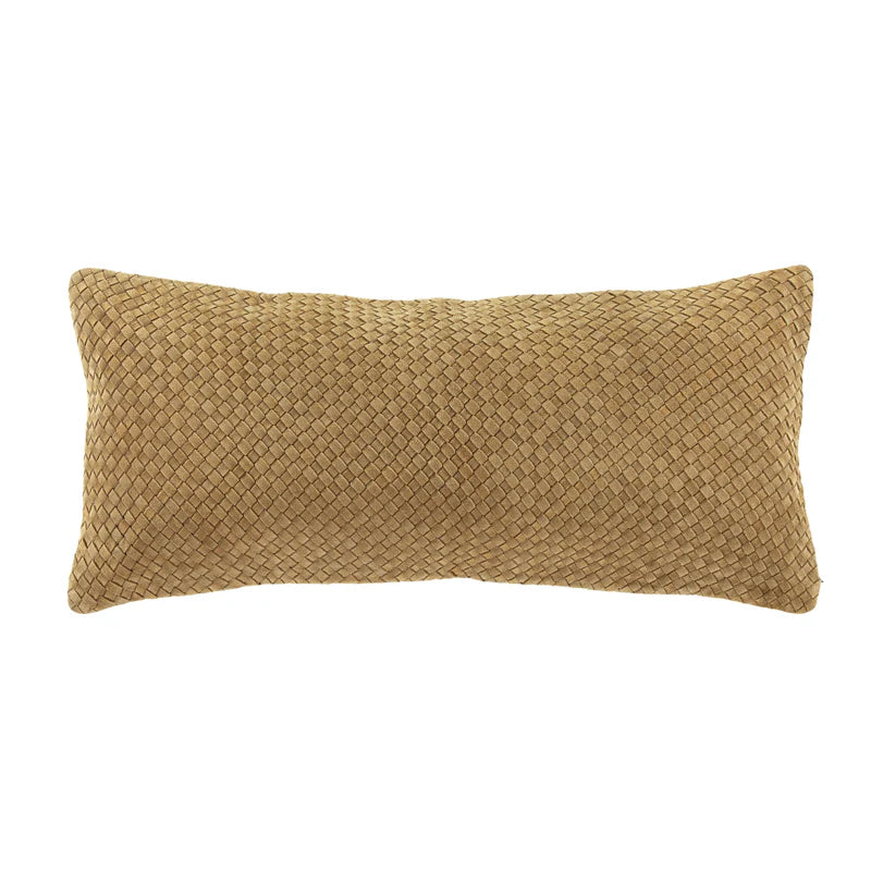 Woven Suede Lumbar Pillow