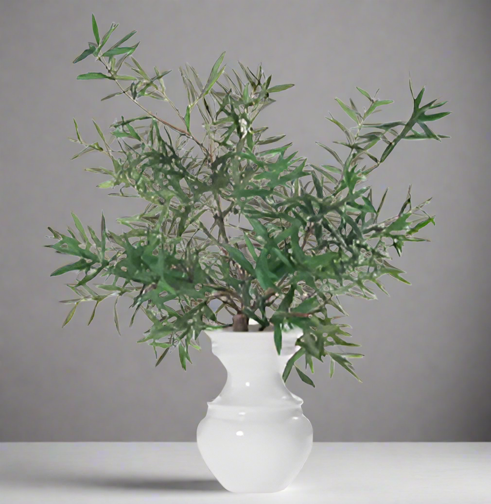 Elegant Olive Branch Arrangement in Ceramic Vase | Mediterranean Home Decor