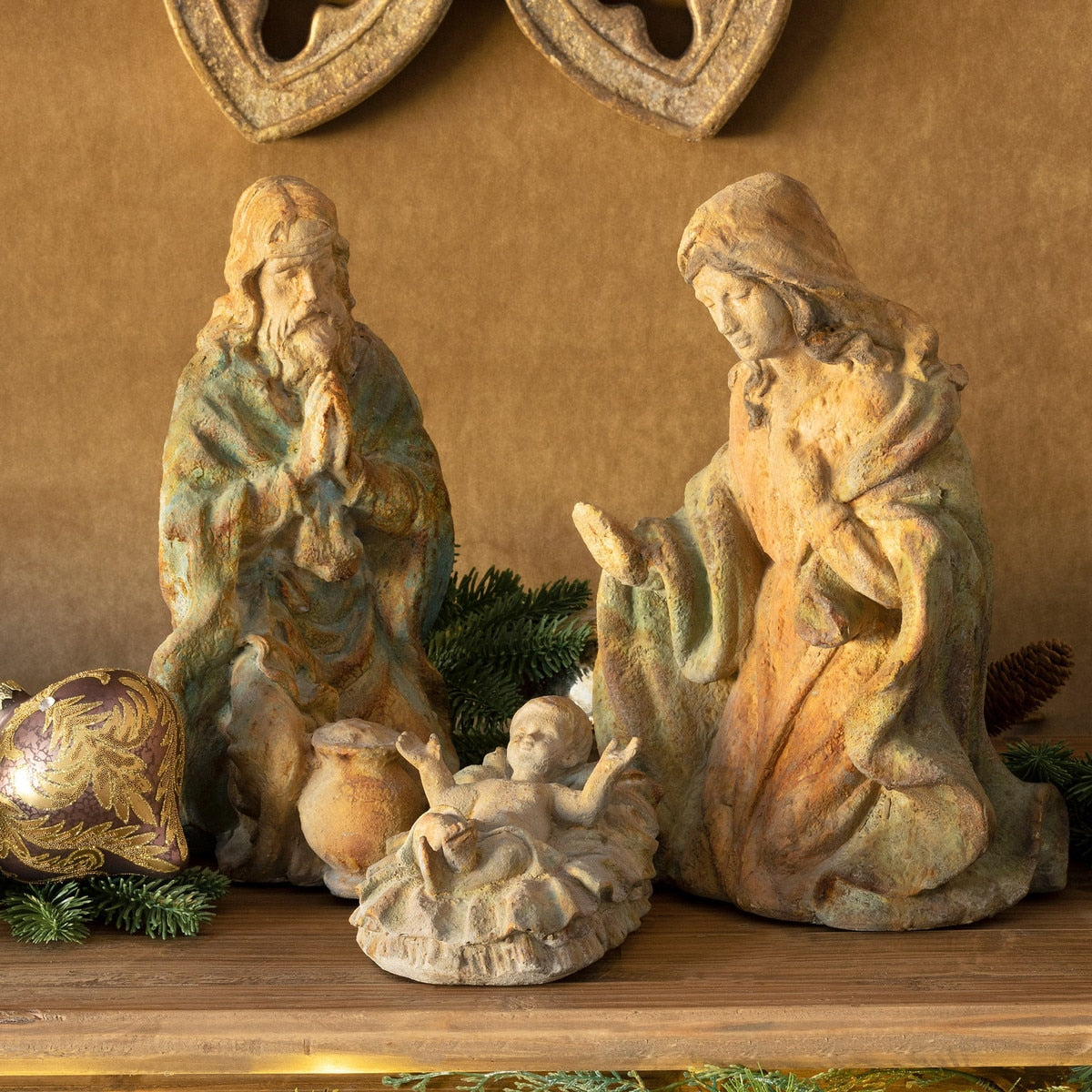 Classic Holy Family Set of 3 | Elegant Nativity Décor – Park Hill Collection