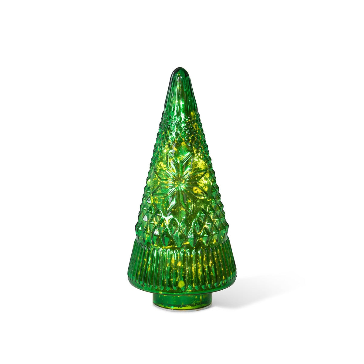 Festive Green Glass Christmas Tree 12” | Vibrant Holiday Décor Accent