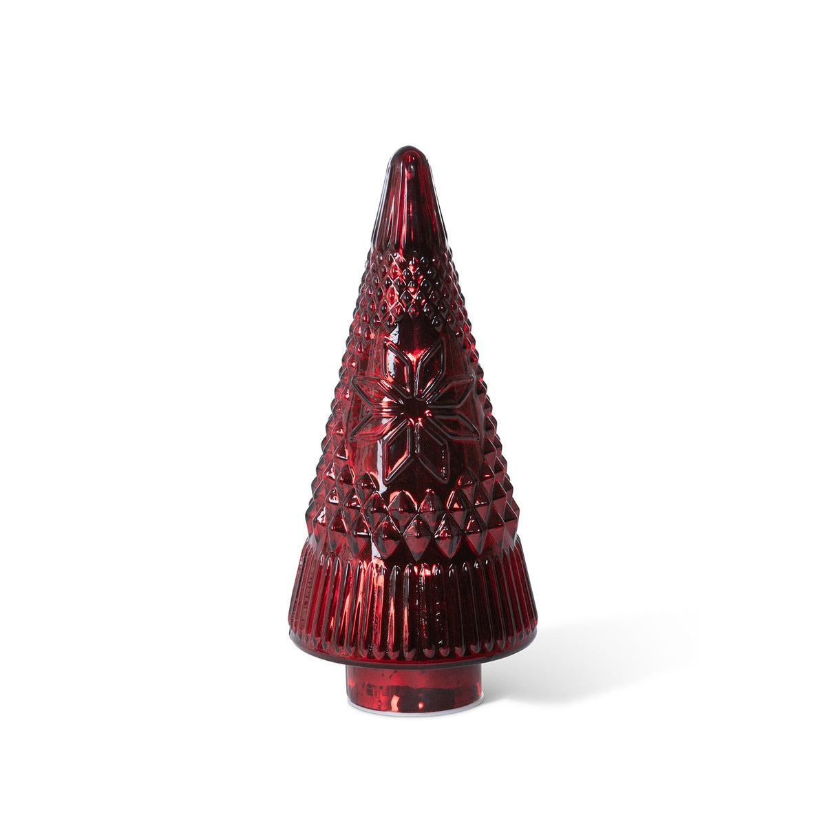 Festive Red Glass Christmas Tree 12” | Elegant Holiday Accent