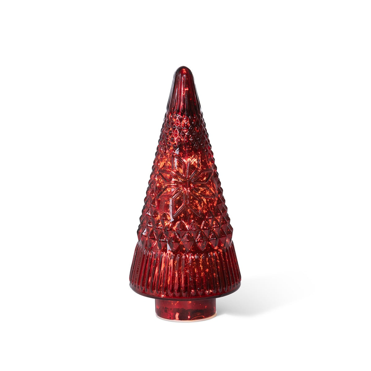 Festive Red Glass Christmas Tree 12” | Elegant Holiday Accent