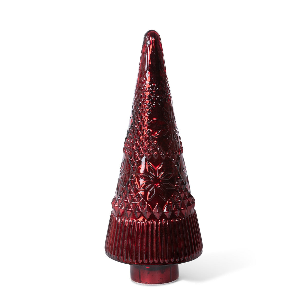 Festive Red Glass Christmas Tree 18” | Elegant Holiday Décor