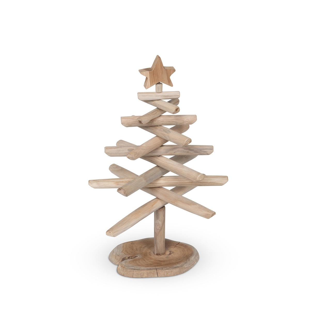 Rustic Teak Wood Christmas Tree | Natural Holiday Décor