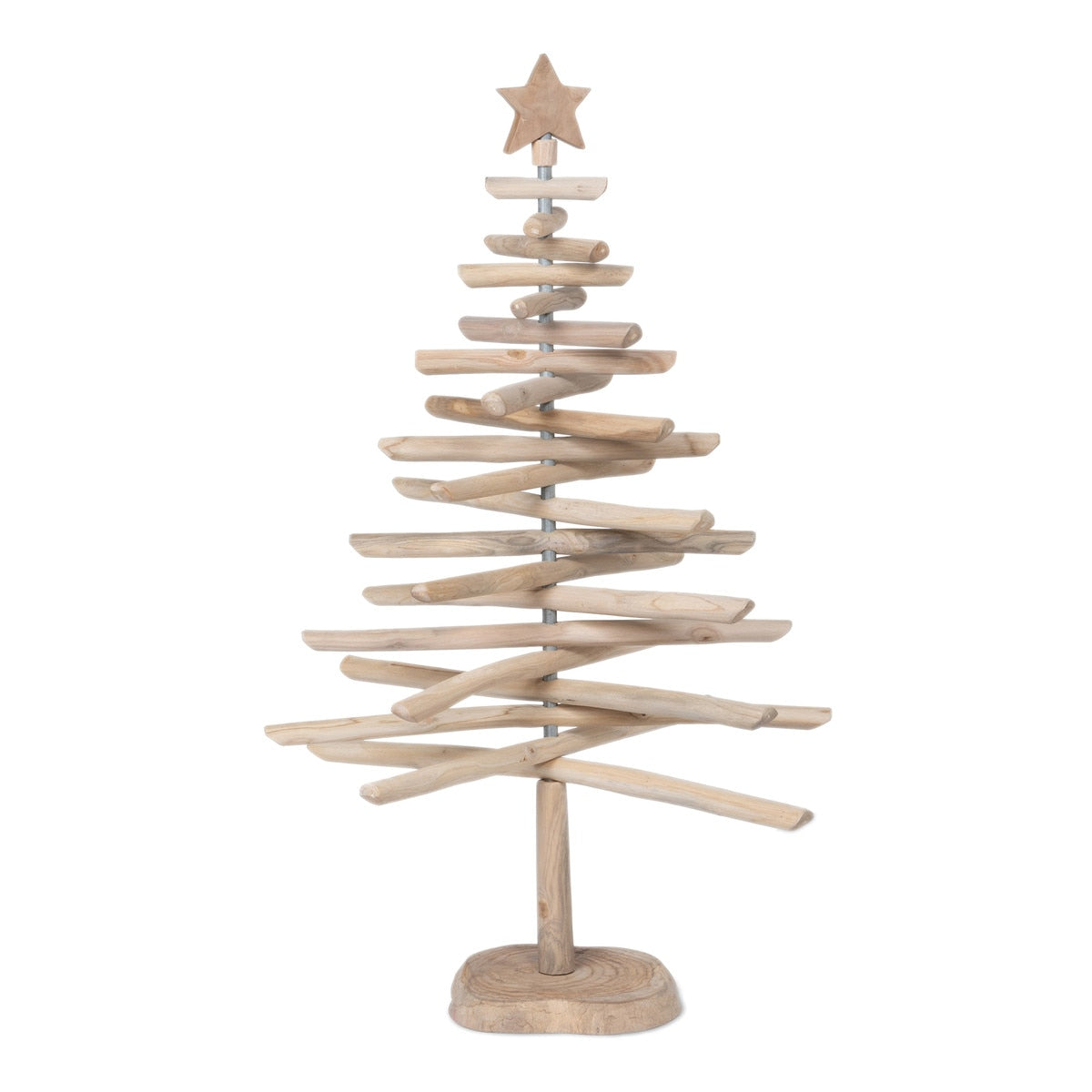 Rustic Teak Wood Christmas Tree | Natural Holiday Décor