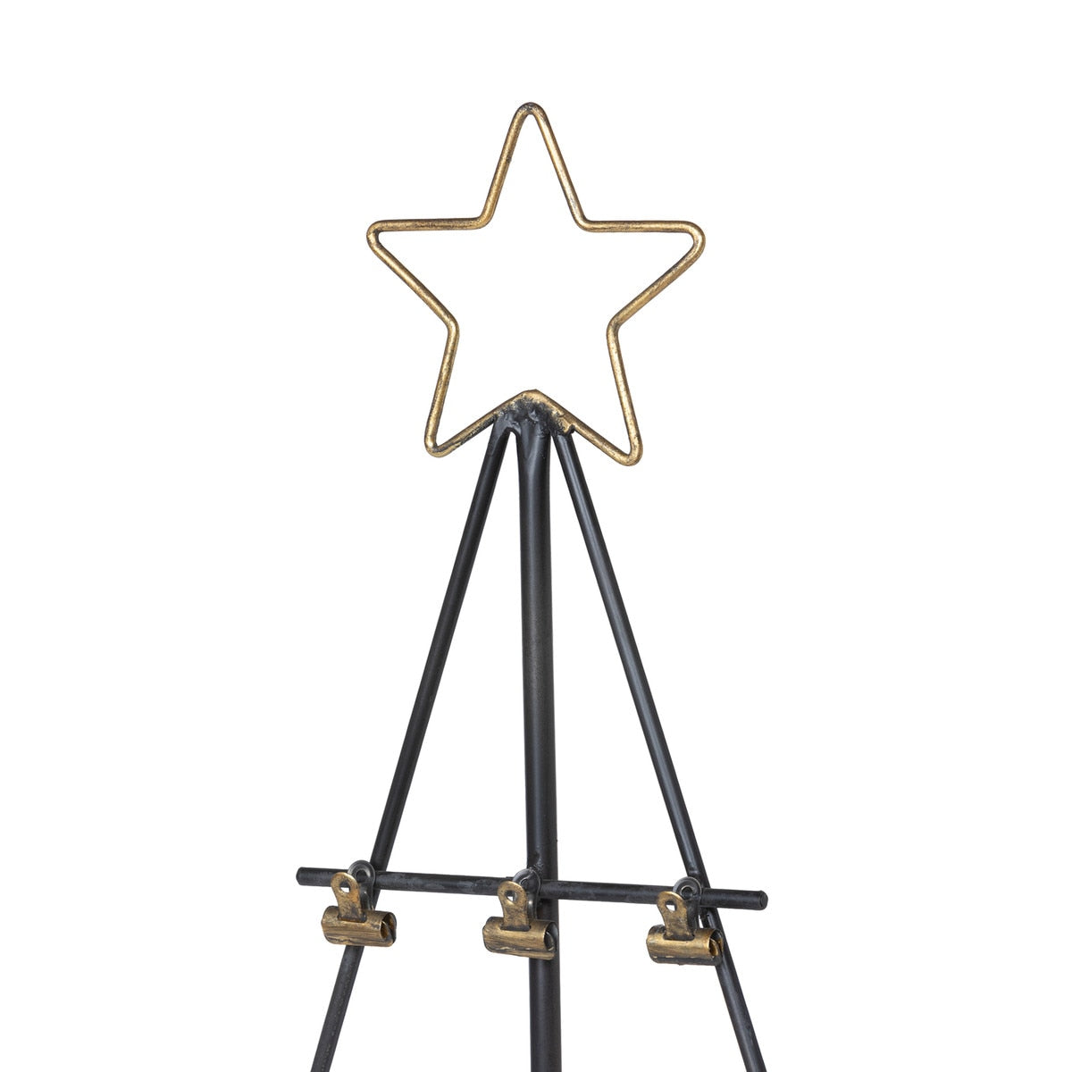 Iron Christmas Tree Card Holder | Black & Gold Holiday Display