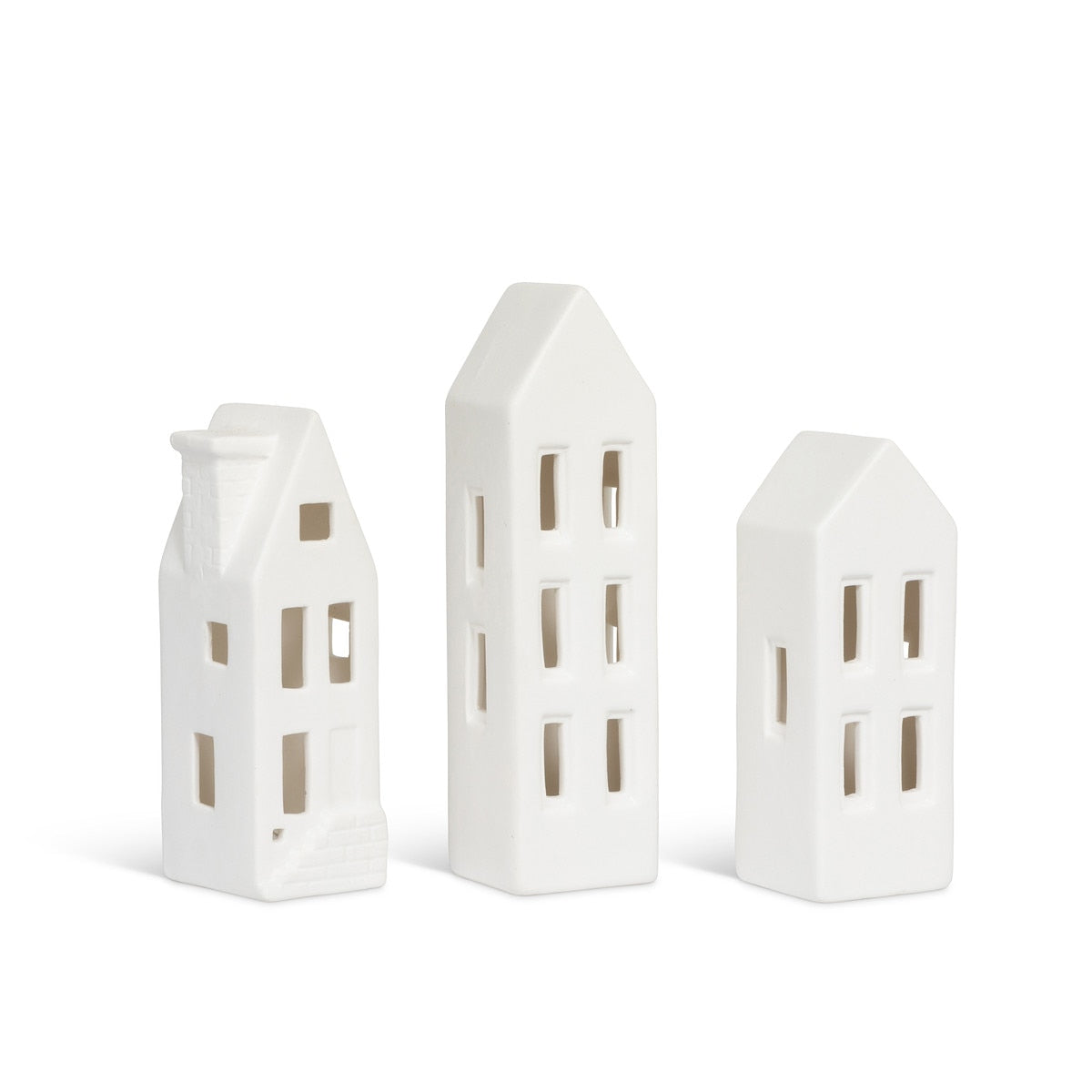 Ceramic LED Lighted Townhouses | Festive Holiday Décor