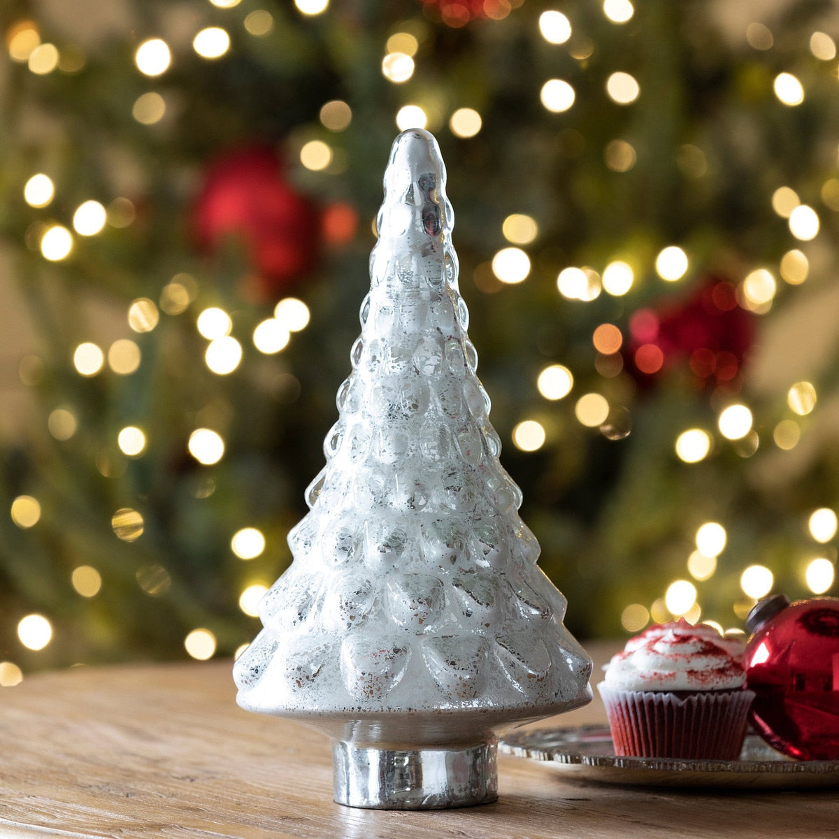 Icy Glass Tabletop Fir Tree | Elegant Glass Holiday Décor