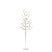 Winter White Adjustable Height LED Lighted Tree 5-6’ | Modern Holiday Décor