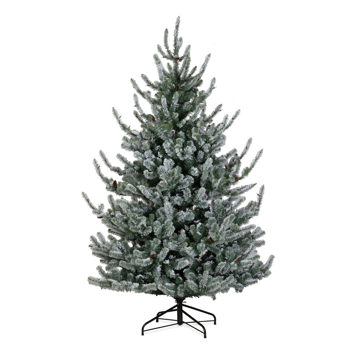 Park Hill Flocked Blue Spruce Tree 7.5' | Snow-Dusted Holiday Elegance