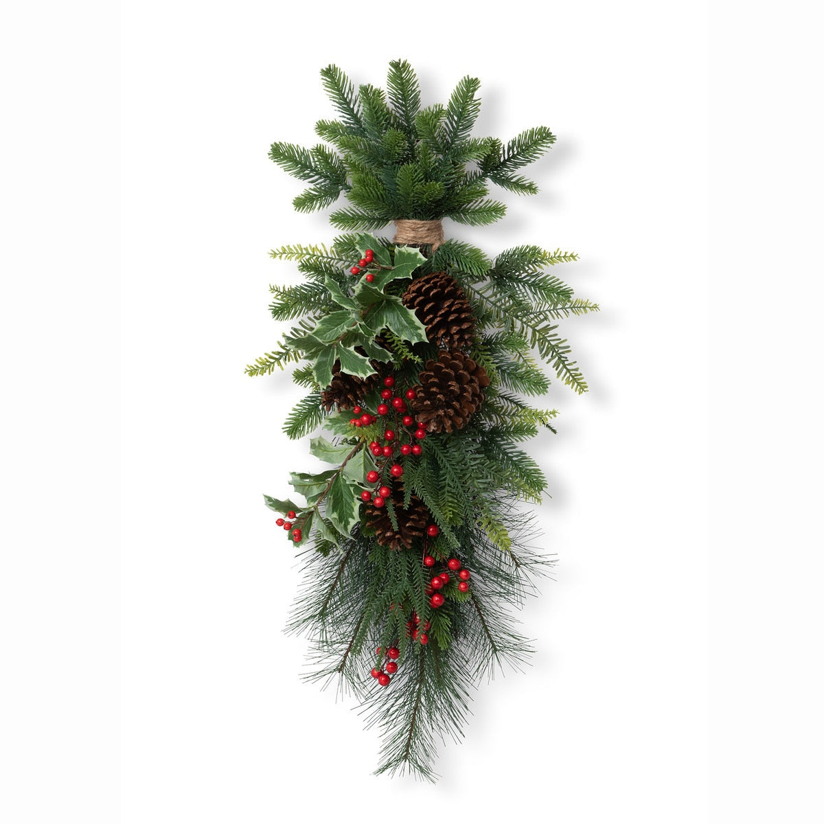 Winter Foliage and Holly Berry Swag | Festive Holiday Décor