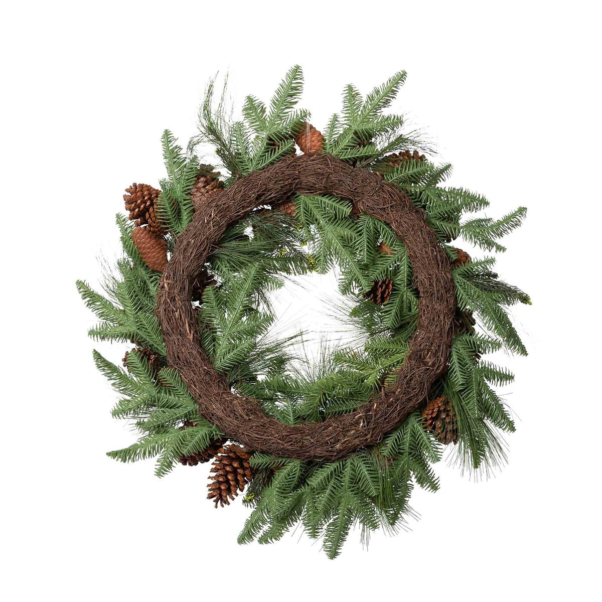 Mixed Pine and Pine Cone Wreath | Rustic Holiday Wreath Décor