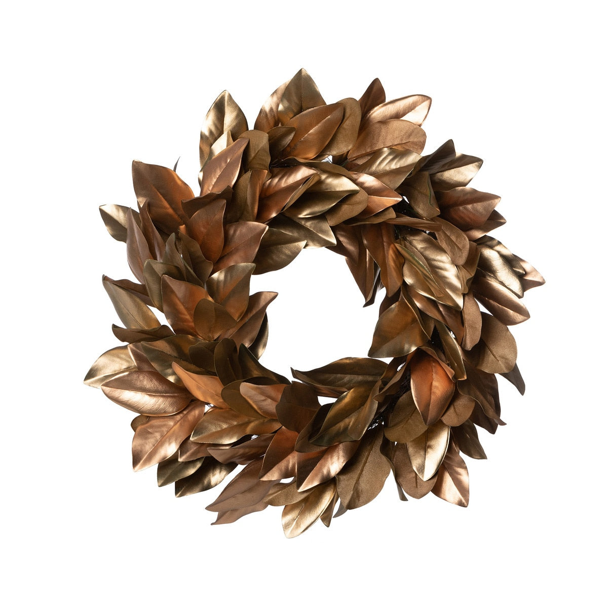 Gilded Magnolia Leaf Wreath Set of 2 | Elegant Holiday Décor