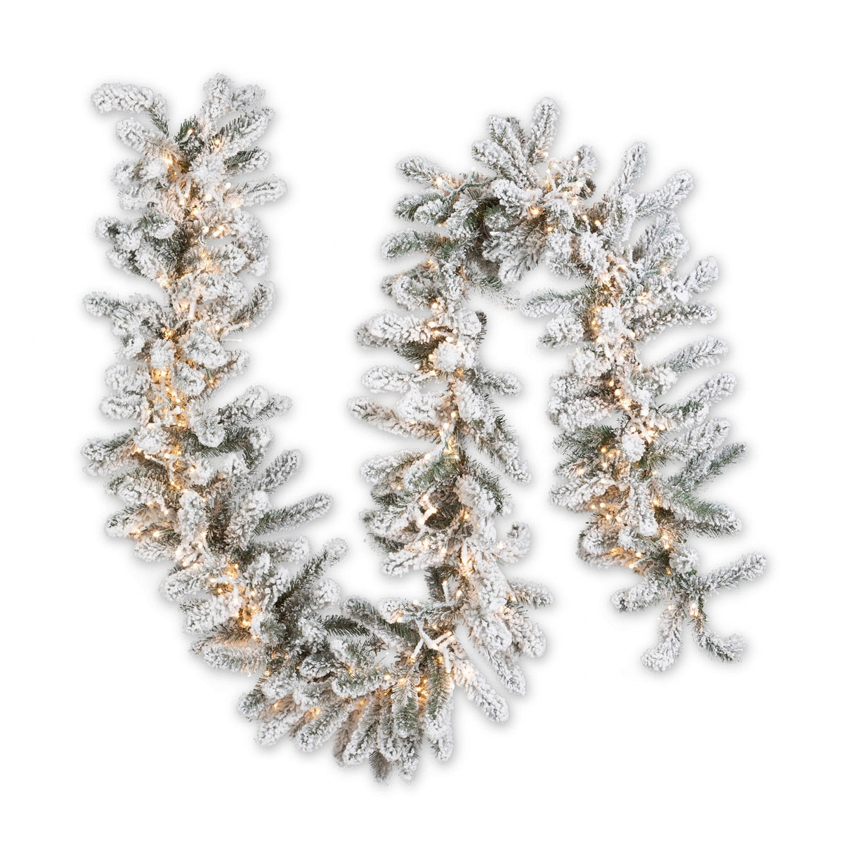 Snowy Alpine Garland 9 Ft | Elegant Snow-Dusted Holiday Garland