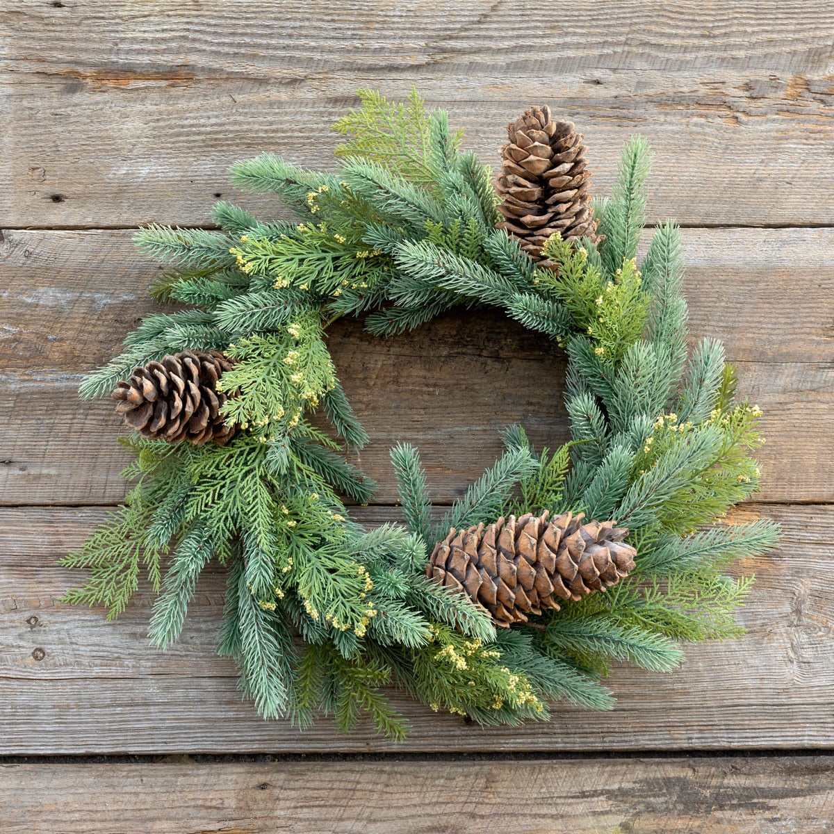 Mixed Evergreen Wreath | Rustic Holiday Wreath Décor