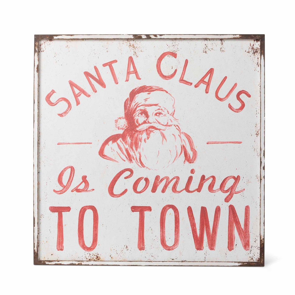 Santa Claus Square Iron Plaque | Vintage Christmas Wall Décor - Park Hill