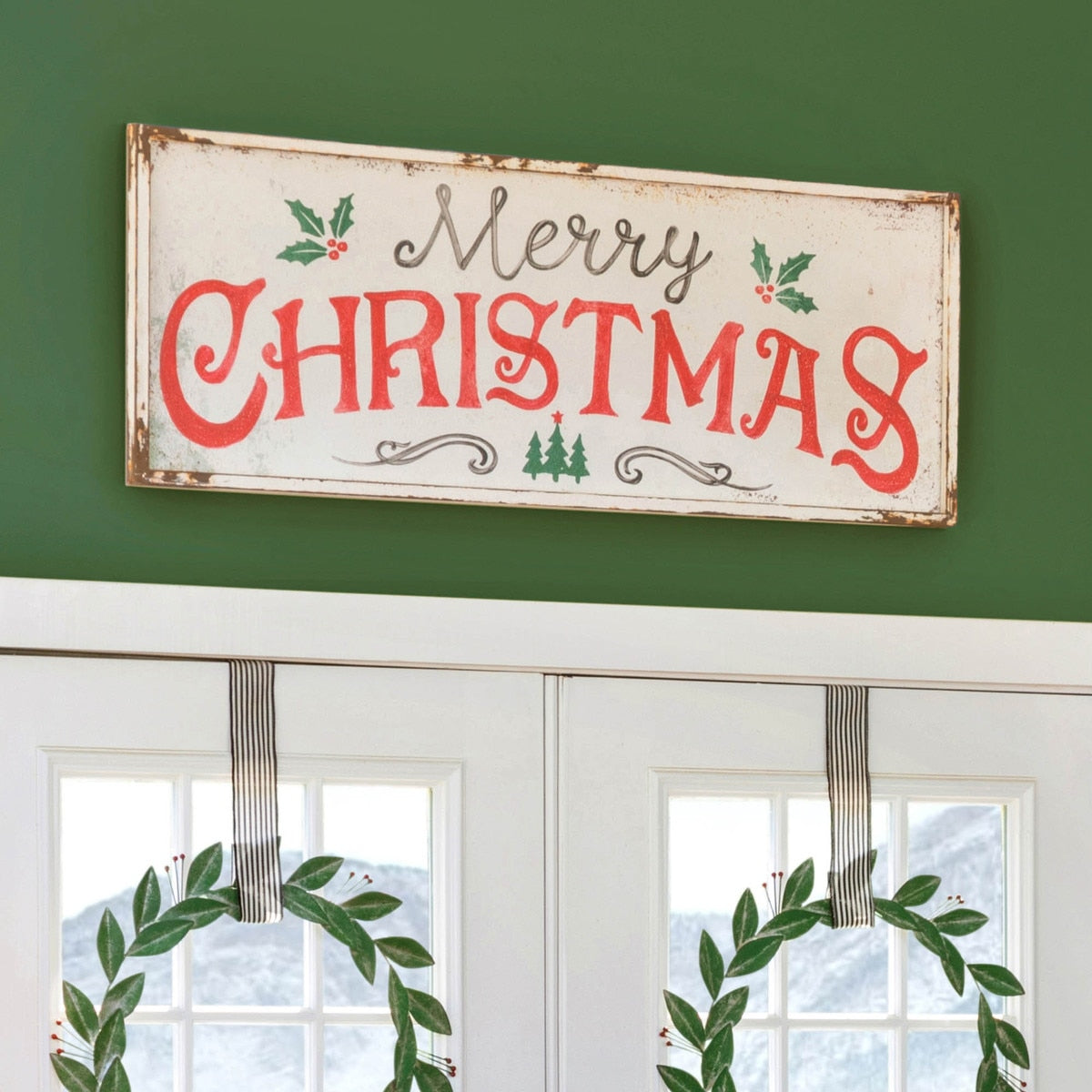 Merry Christmas Iron Plaque | Rustic Holiday Wall Décor – Park Hill