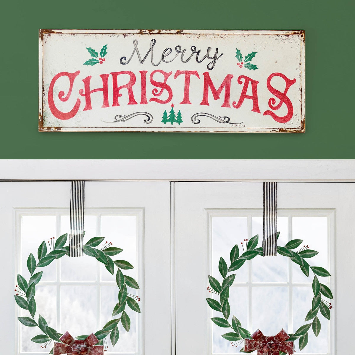 Merry Christmas Iron Plaque | Rustic Holiday Wall Décor – Park Hill